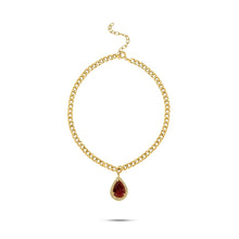  Diamanti Collection 21K Gold Teardrop Ruby & Diamonds Curb Link Necklace - Nado's Jewellery