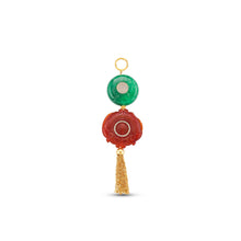  Diamanti Collection 18K Gold Green And Red Agate Tassale Pendant With Diamonds - Nado's Jewellery