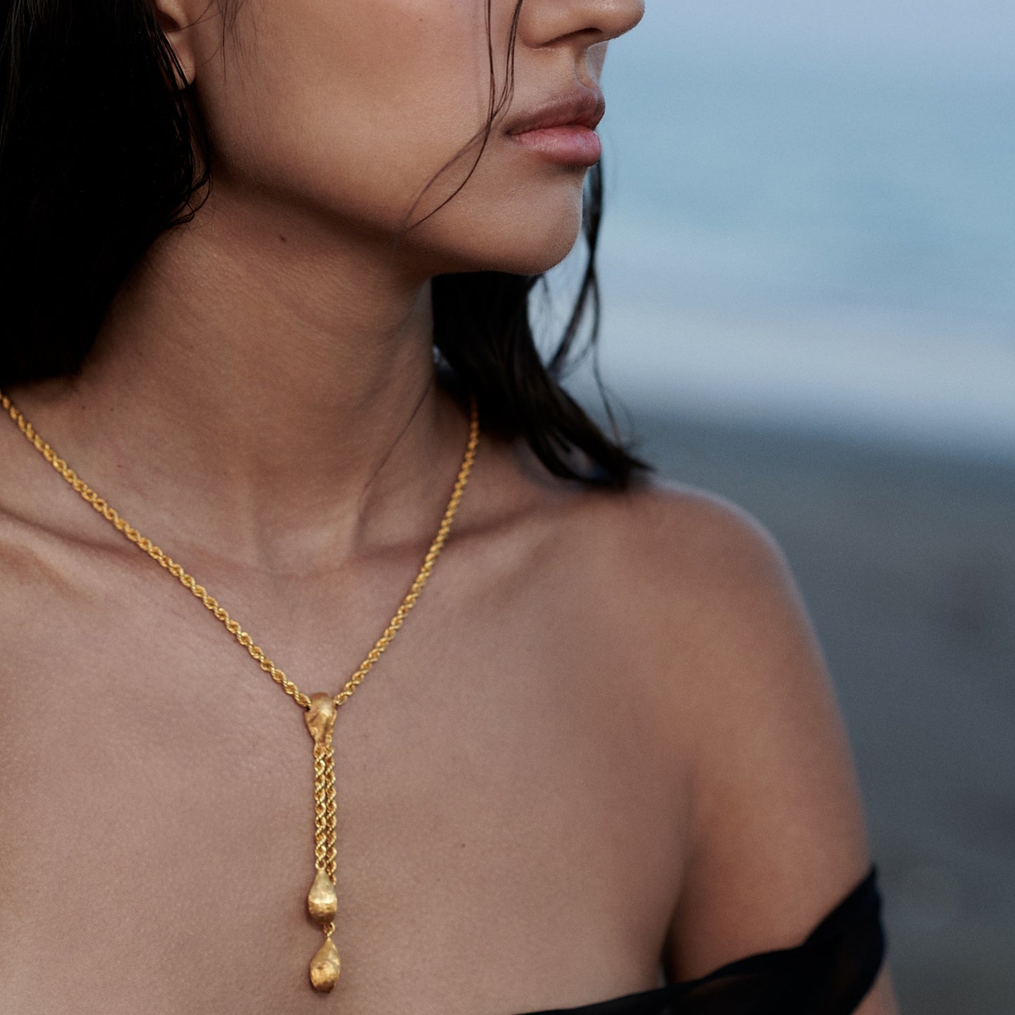 Noccioline Collection 18K Gold 3 Piece Cardamom Necklace Media - Nado's Jewellery