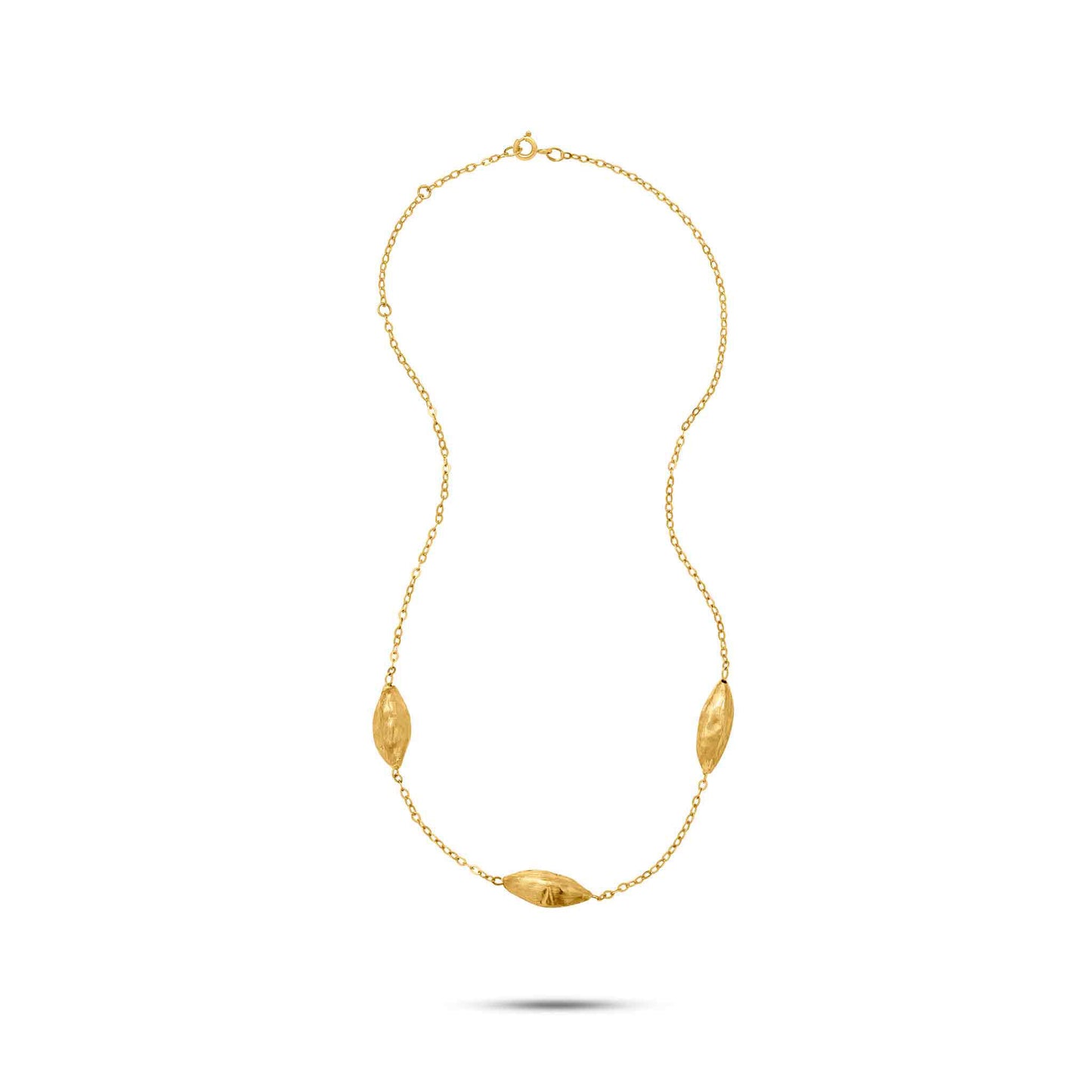 Noccioline Collection 18K Gold Triple Cardamom Necklace - Nado's Jewellery