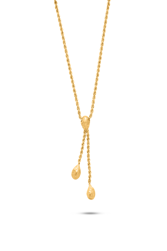 18K Gold Cardamom 3 Piece Necklace Piccola - Nado's Jewellery
