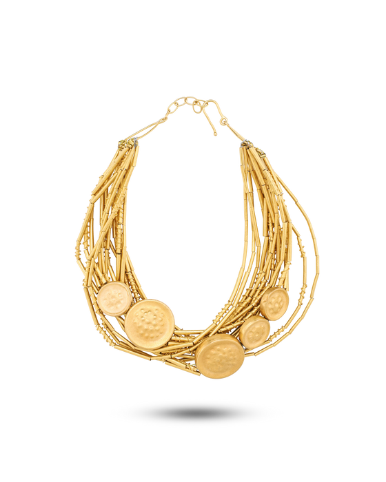 21K Gold Multi-Strand Buttons Choker - Nado's Jewellery