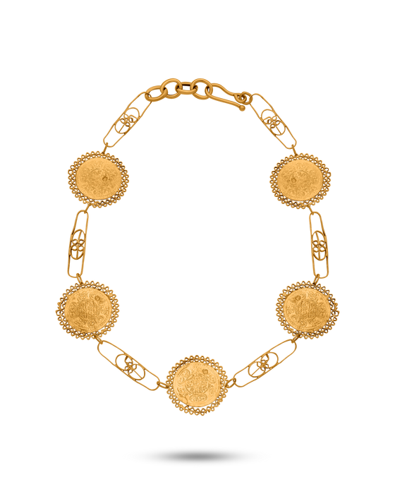 Tesoro Collection 21K Gold Necklace Pin E Monete Cinque - Nado's Jewellery