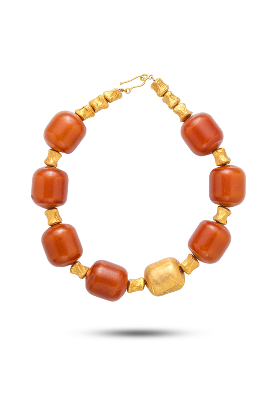 Pietre Collection 21K Mastic & 21K Gold Grande Perline Bead Necklace - Nado's Jewellery