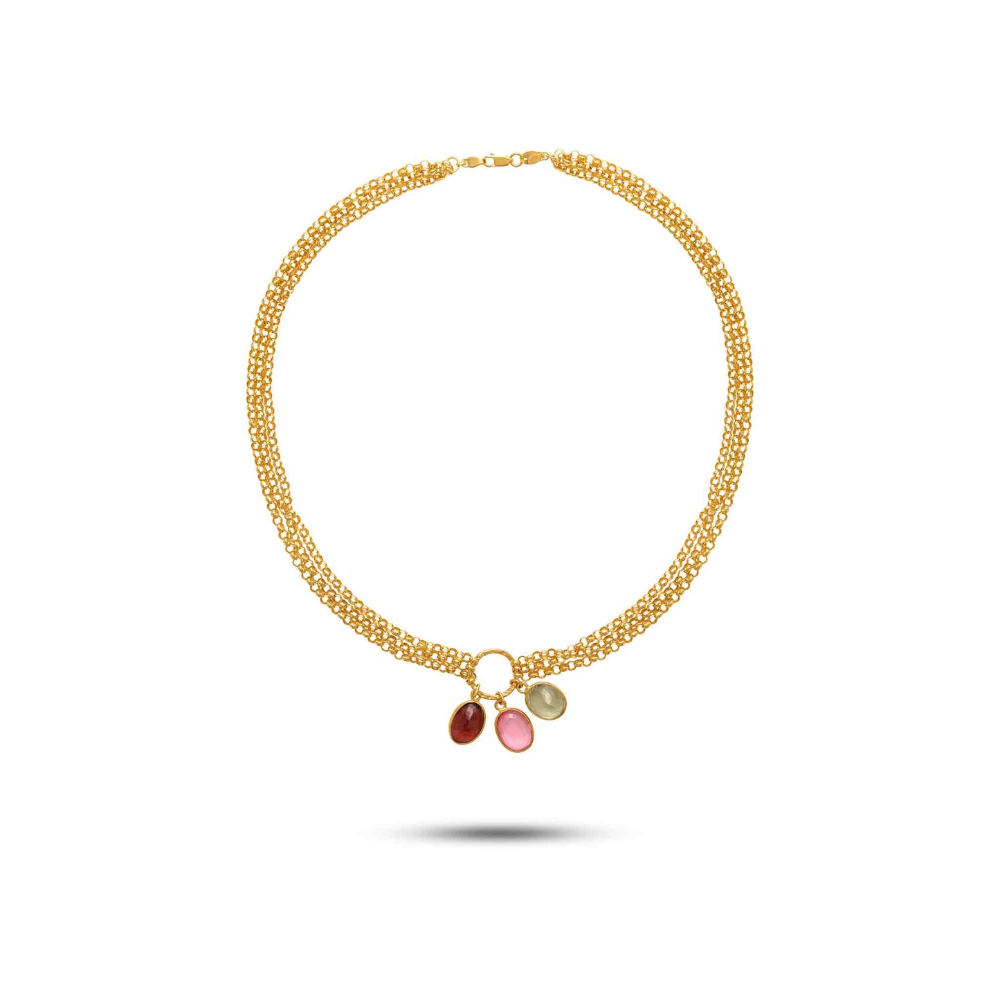 Pietre Collection 18K Gold Amethyst & Citrine Chain Necklace - Nado's Jewellery