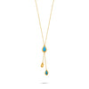 Turchese Collection 18K Gold Turquoise Cardamon Bolero Necklace Picolla - Nado's Jewellery