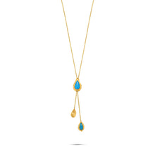  Turchese Collection 18K Gold Turquoise Cardamon Bolero Necklace Picolla - Nado's Jewellery