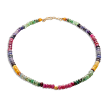  Pietre Collection 18K Gold Choker  Arcobaleno Zaffiro, Giada E Rubino - Nado's Jewellery