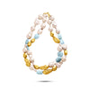 Perle Collection 21K Gold, Aquamarine & Pearl Two-Tier Collier - Nado's Jewellery