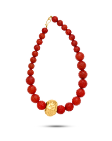  Pietre Collection 21K Gold Red Agate & Gold Orbs Collier - Nado's Jewellery