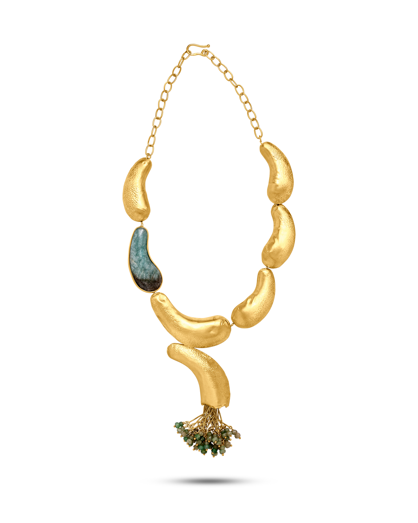 Pietre Collection 21K Gold Collier Cashew Con Pietra Di Giada - Nado's Jewellery
