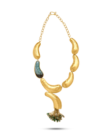  Pietre Collection 21K Gold Collier Cashew Con Pietra Di Giada - Nado's Jewellery
