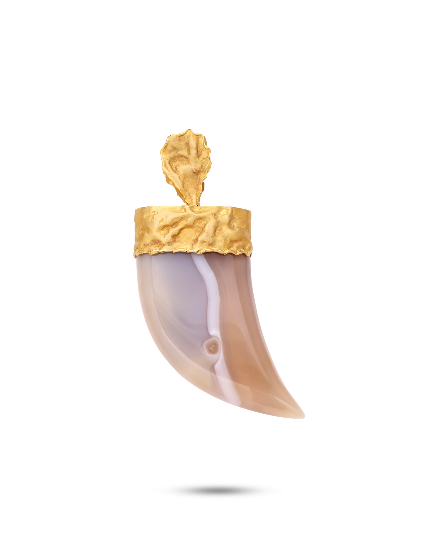 Pietre Collection 18K Gold Tusker Agata Blu Pendant - Nado's Jewellery