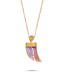 Pietre Collection 18K Gold Tusker Agata Blu Pendant - Nado's Jewellery