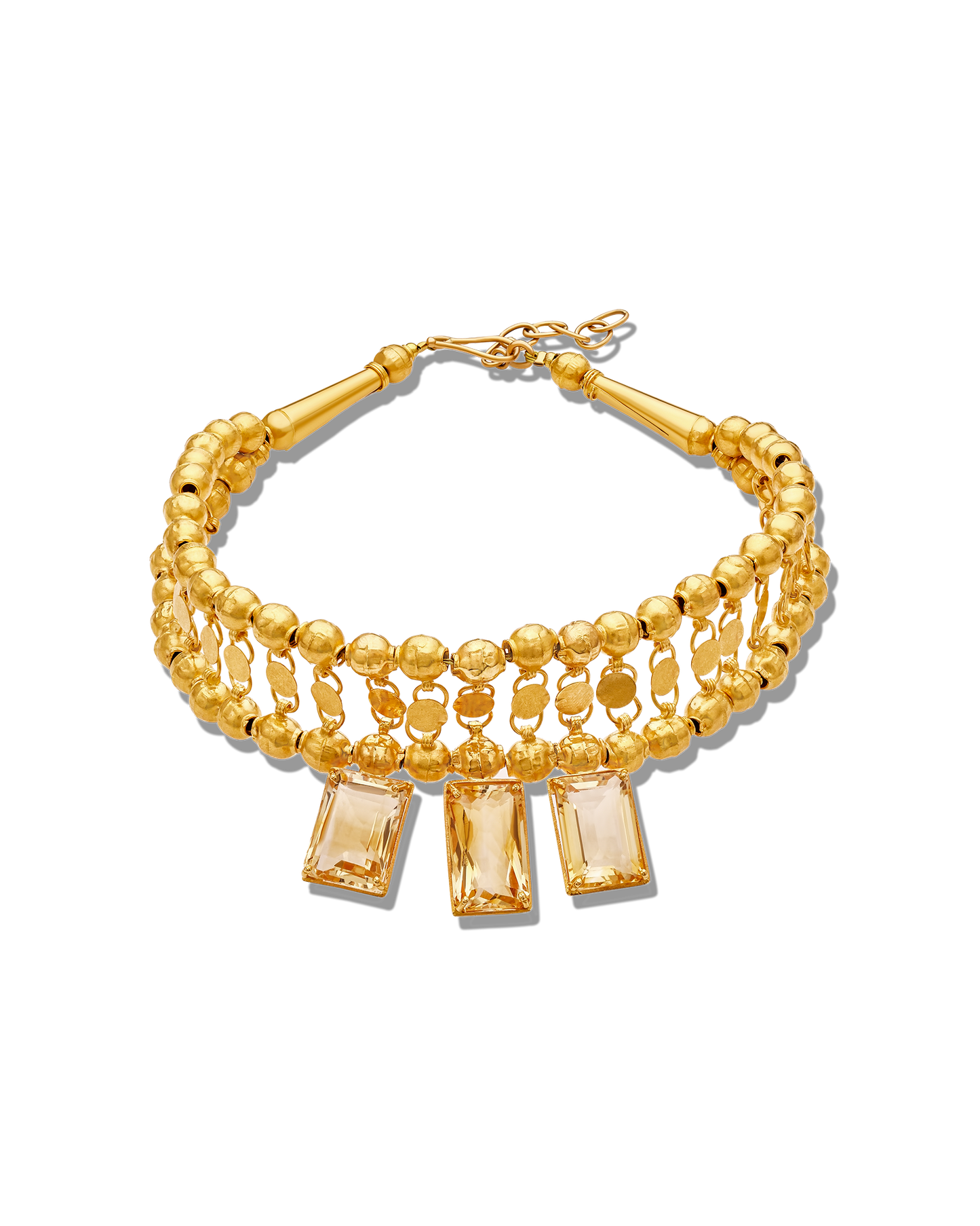Pietre Collection 21K Gold Citrine Trio Prism Collier - Nado's Jewellery