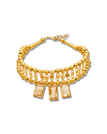  Pietre Collection 21K Gold Citrine Trio Prism Collier - Nado's Jewellery