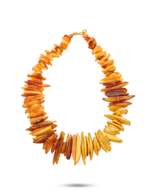  Pietre Collection 21K Gold Amber Necklace Spikes Irregolare - Nado's Jewellery