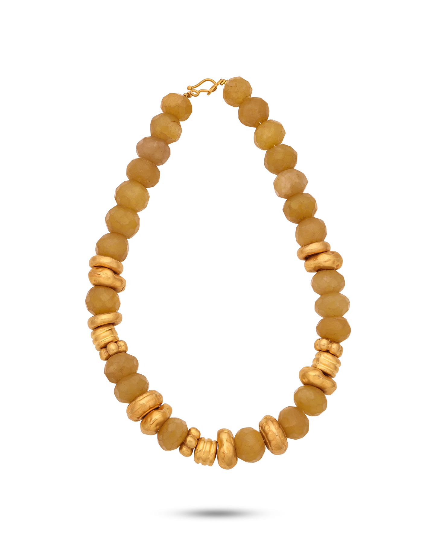 Pietre Collection 21K Gold Yellow Jade Collar Solare - Nado's Jewellery