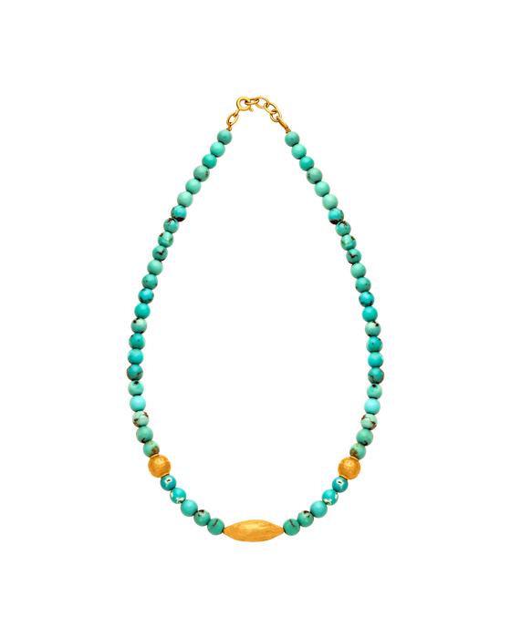 Pietre Collection 21K Gold And Turquoise Cardamom Piccola Choker - Nado's Jewellery
