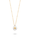 Perle Collection 18K Gold Initial Letter Pearl Pendant Necklace - Nado's Jewellery