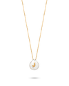 Perle Collection 18K Gold Initial Letter Pearl Pendant Necklace - Nado's Jewellery