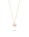 Perle Collection 18K Gold Initial Letter Pearl Pendant Necklace - Nado's Jewellery