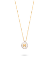 Perle Collection 18K Gold Initial Letter Pearl Pendant Necklace - Nado's Jewellery