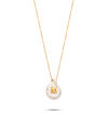Perle Collection 18K Gold Initial Letter Pearl Pendant Necklace - Nado's Jewellery