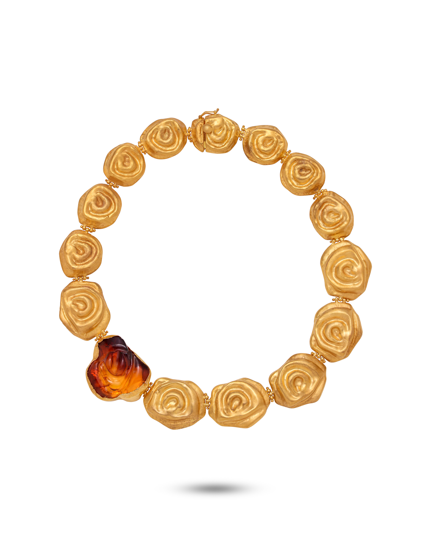 Pietre Collection 21K Gold And Amber Ruby Rosa Necklace - Nado's Jewellery