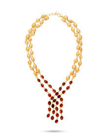  Pietre Collection 21K Gold Garnet Cascata Necklace - Nado's Jewellery