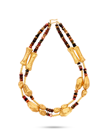  Pietre Collection 21K Gold Tourmaline & Cashew Double-Layered Collier - Nado's Jewellery