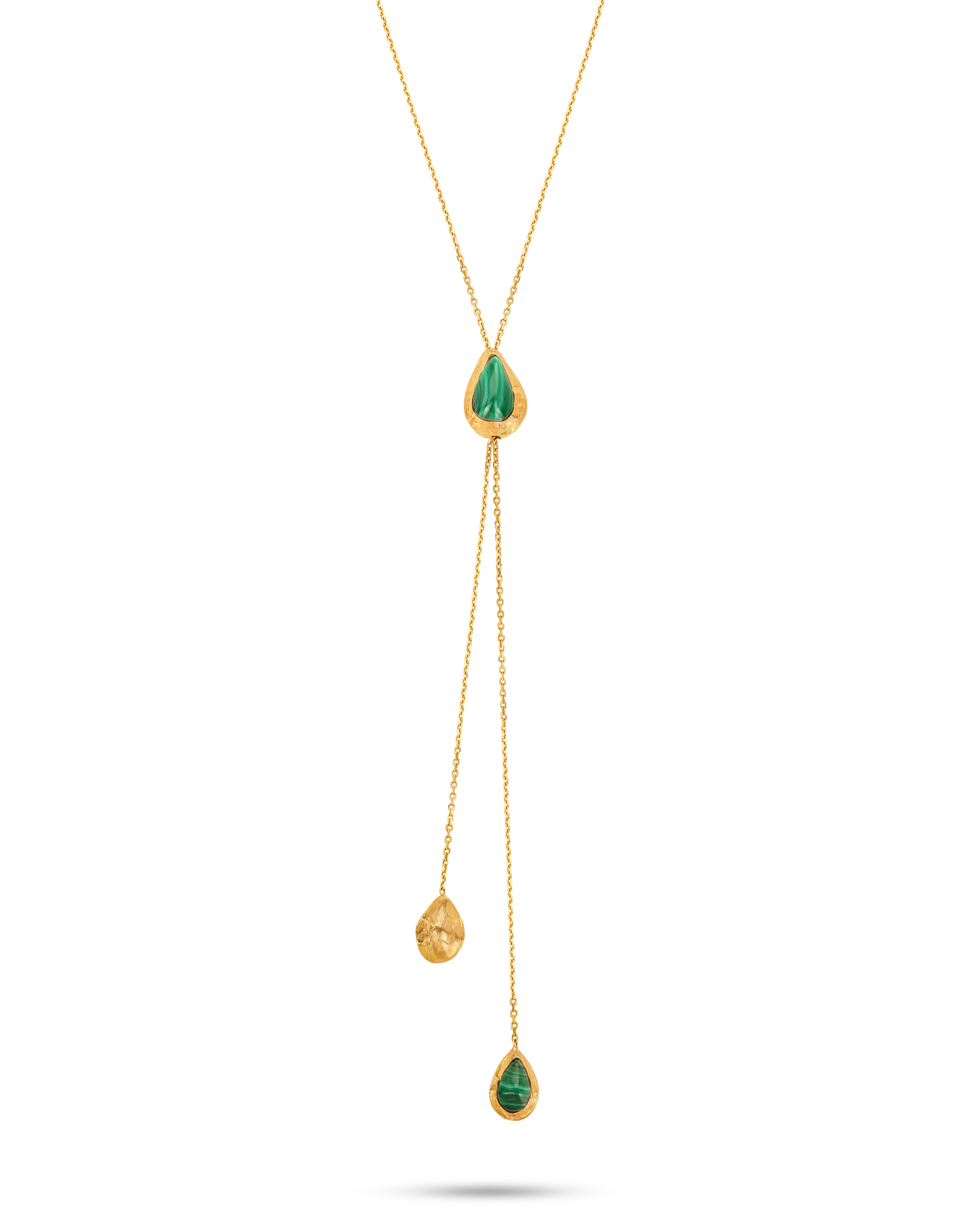 18K Gold Malachite Cardamon Bolero Necklace Picolla - Nado's Jewellery