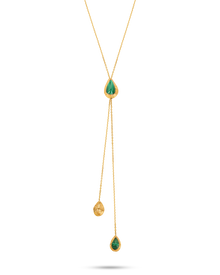  18K Gold Malachite Cardamon Bolero Necklace Picolla - Nado's Jewellery