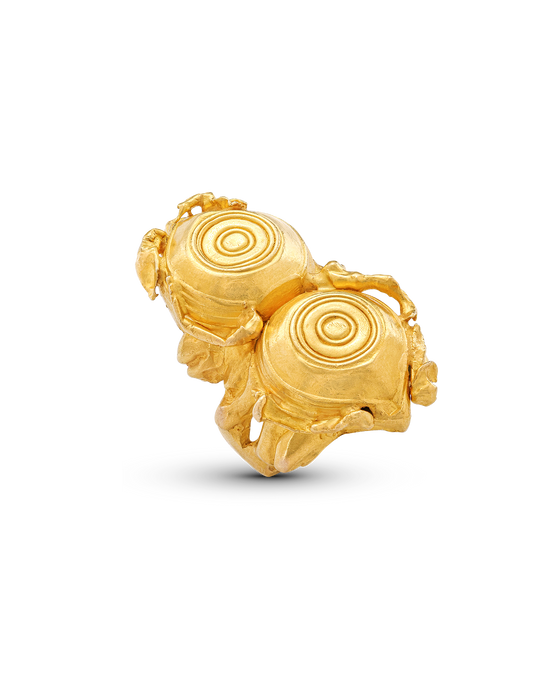 21K Gold Stacked Geometric 
Cerchio Ring - Nado's Jewellery