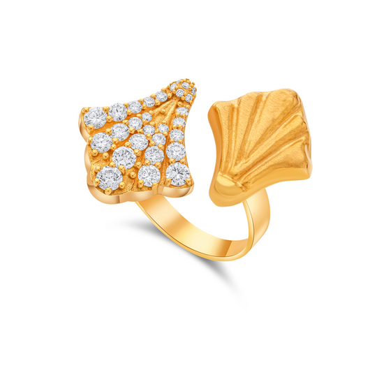 Ring Lotus With Diamonds - Nado's Jewellery