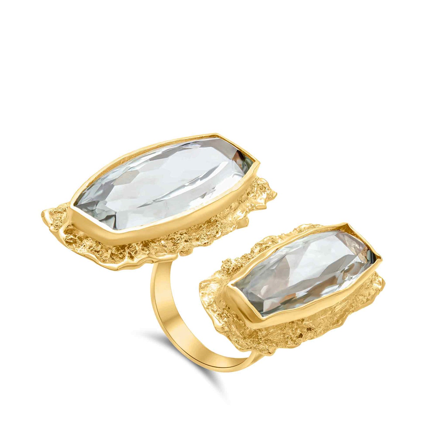 Pietre Collection 18K Gold Disconnected Double Amethyst Ring - Nado's Jewellery