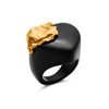 Bordi Collection 21K Gold Foil Effect Heart Shaped Black Onyx Ring - Nado's Jewellery