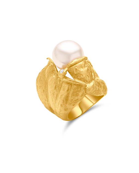 18K Gold And Pearls 
Grappolo Ring - Nado's Jewellery