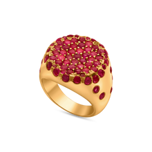  Pietre Collection 18K Gold Paved Circle Ruby Ring Media - Nado's Jewellery