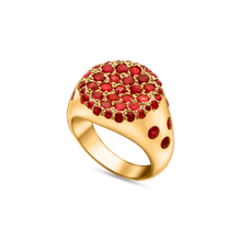  Pietre Collection 18K Gold Paved Circle Ruby Ring Piccola - Nado's Jewellery