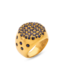  Pietre Collection 18K Gold Paved Circle Sapphire Ring Piccola - Nado's Jewellery
