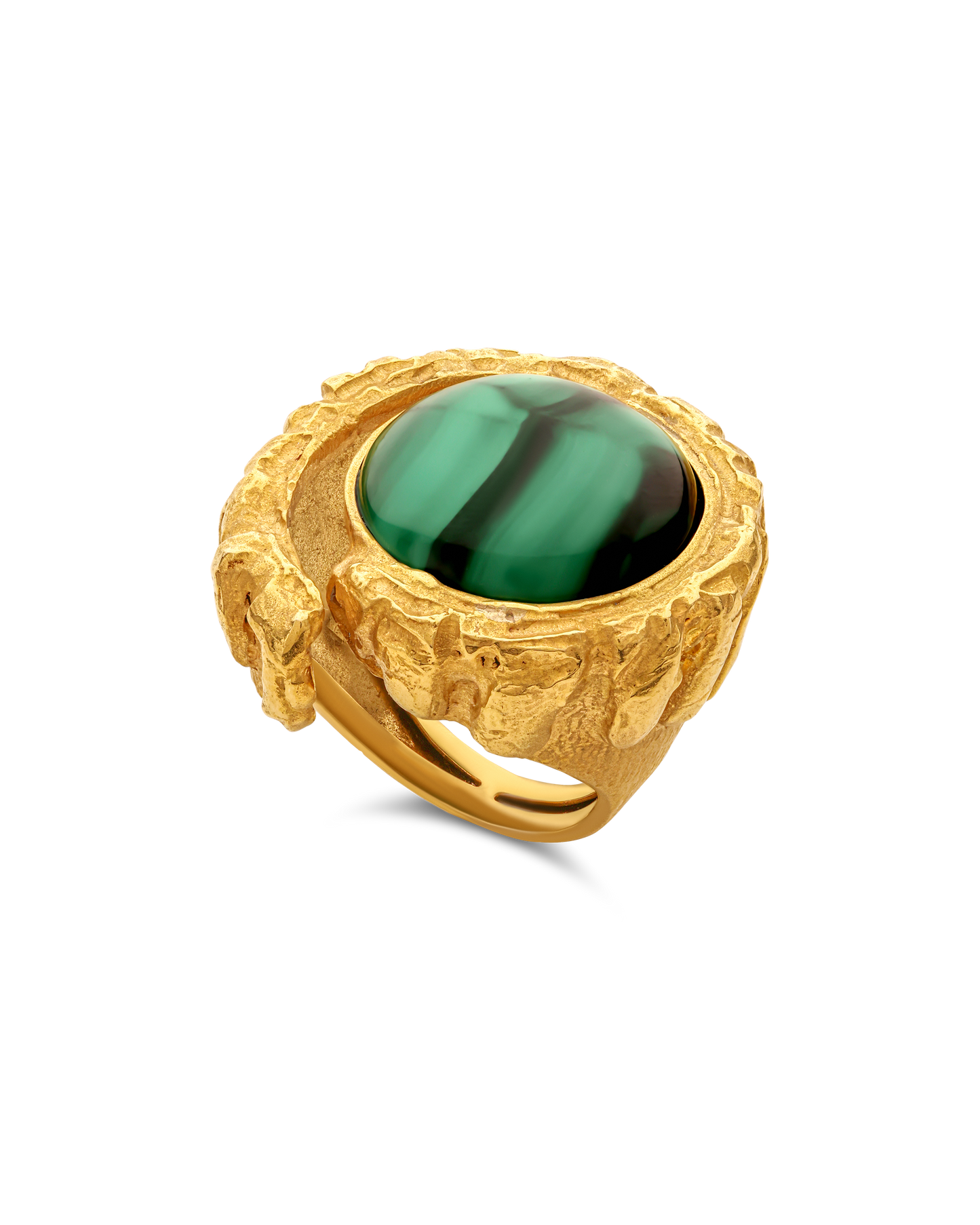 Bordi Collection 18K Gold And Malachite 
Spirale Ring - Nado's Jewellery