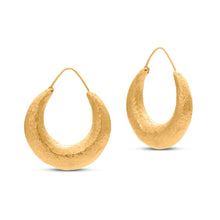  Tesoro Collection 21K Gold Textured Chunky Crescent Earrings - Nado's Jewellery