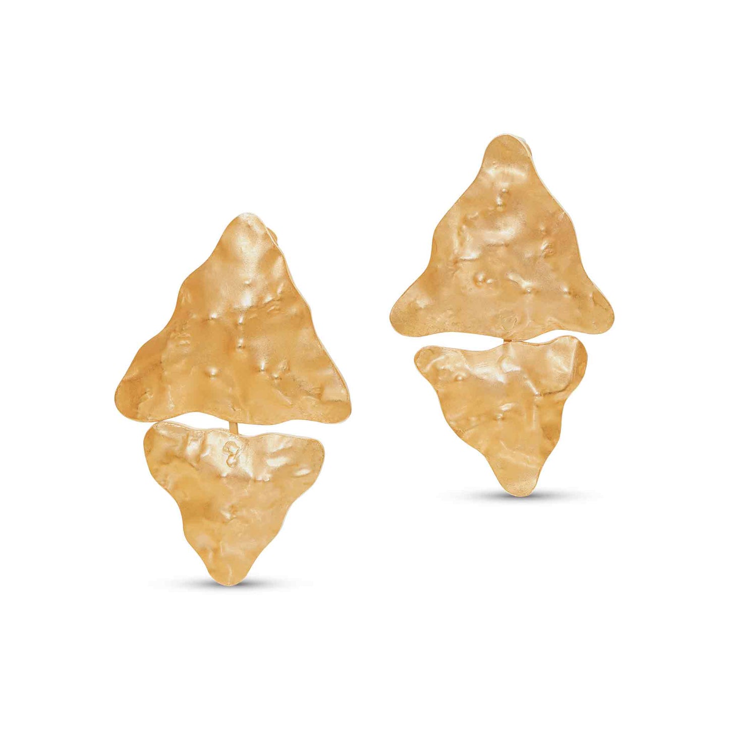 Tesoro Collection 21K Gold Double Triangle Abstract Earrings - Nado's Jewellery