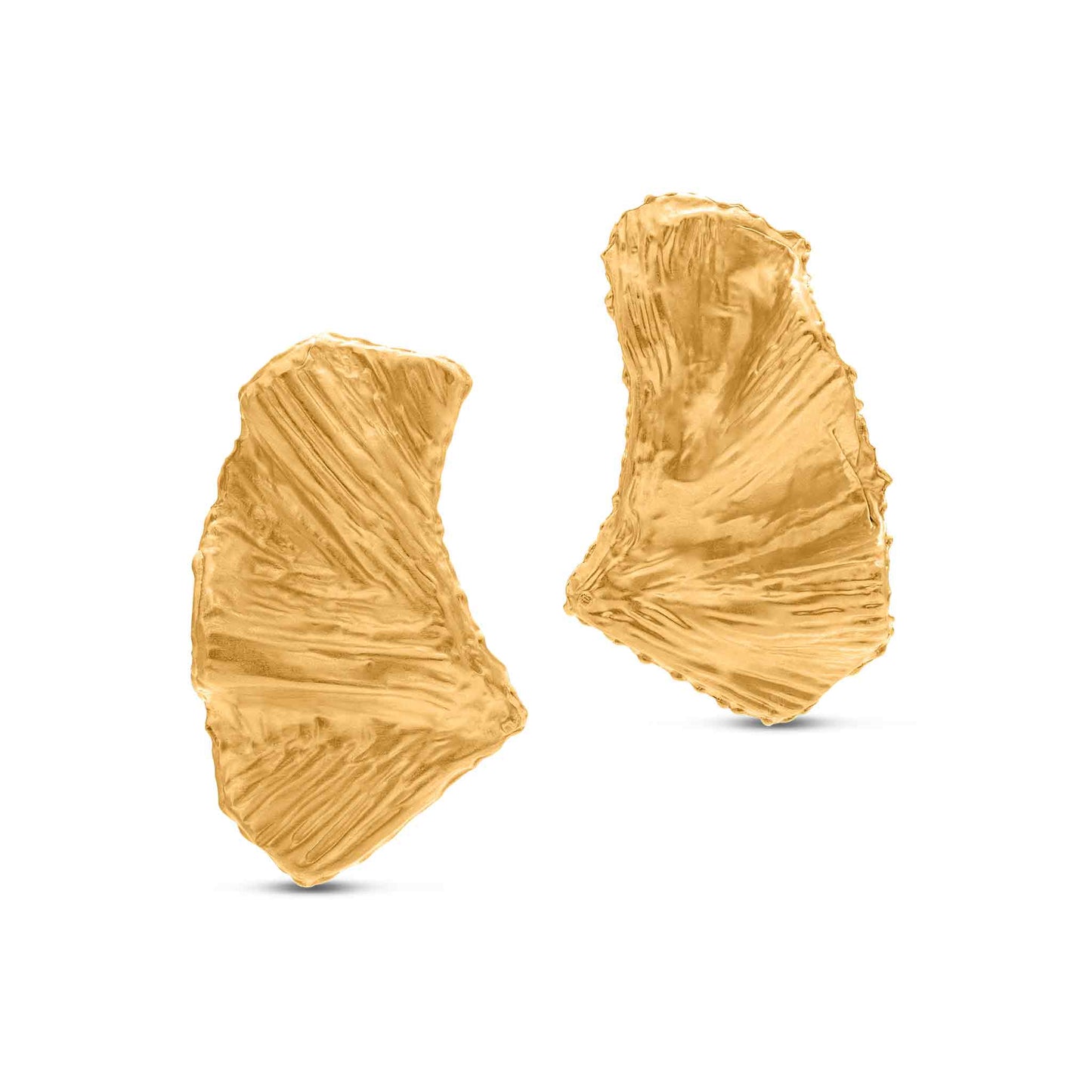 Tesoro Collection 21K Gold Grande Ginko Leaf Earrings - Nado's Jewellery