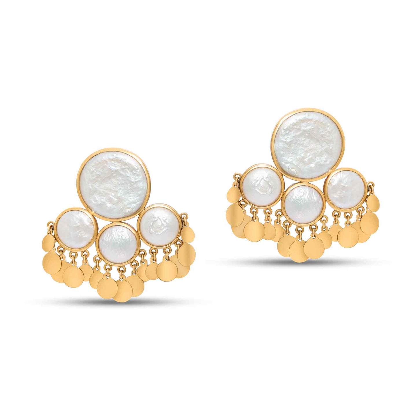 Perle Collection 18K Gold & Pearl Dome Earrings - Nado's Jewellery