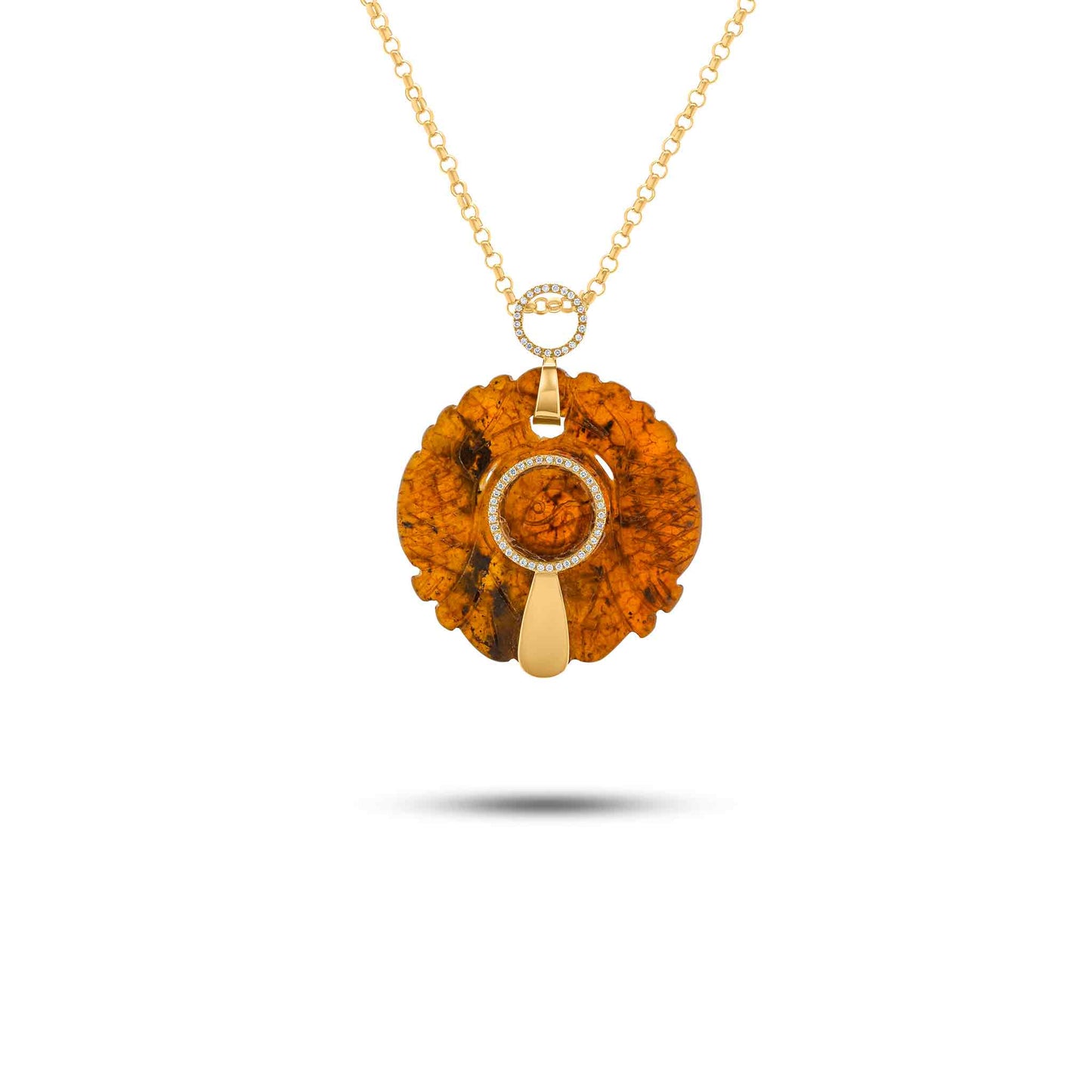 Diamanti Collection 18K Gold Diamonds & Yellow Agate Pendant - Nado's Jewellery