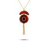 Diamanti Collection 18K Gold Diamonds & Two-Tier Red Agate Tassle Pendant - Nado's Jewellery