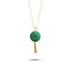 Diamanti Collection 18K Gold Diamonds & Green Agate Tassle Pendant - Nado's Jewellery