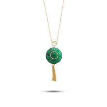  Diamanti Collection 18K Gold Diamonds & Green Agate Tassle Pendant - Nado's Jewellery